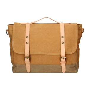 Borsa a mano unisex - Modello Minerva - Canvas e pelle - 30.0 x 40.0 x 12.0 cm