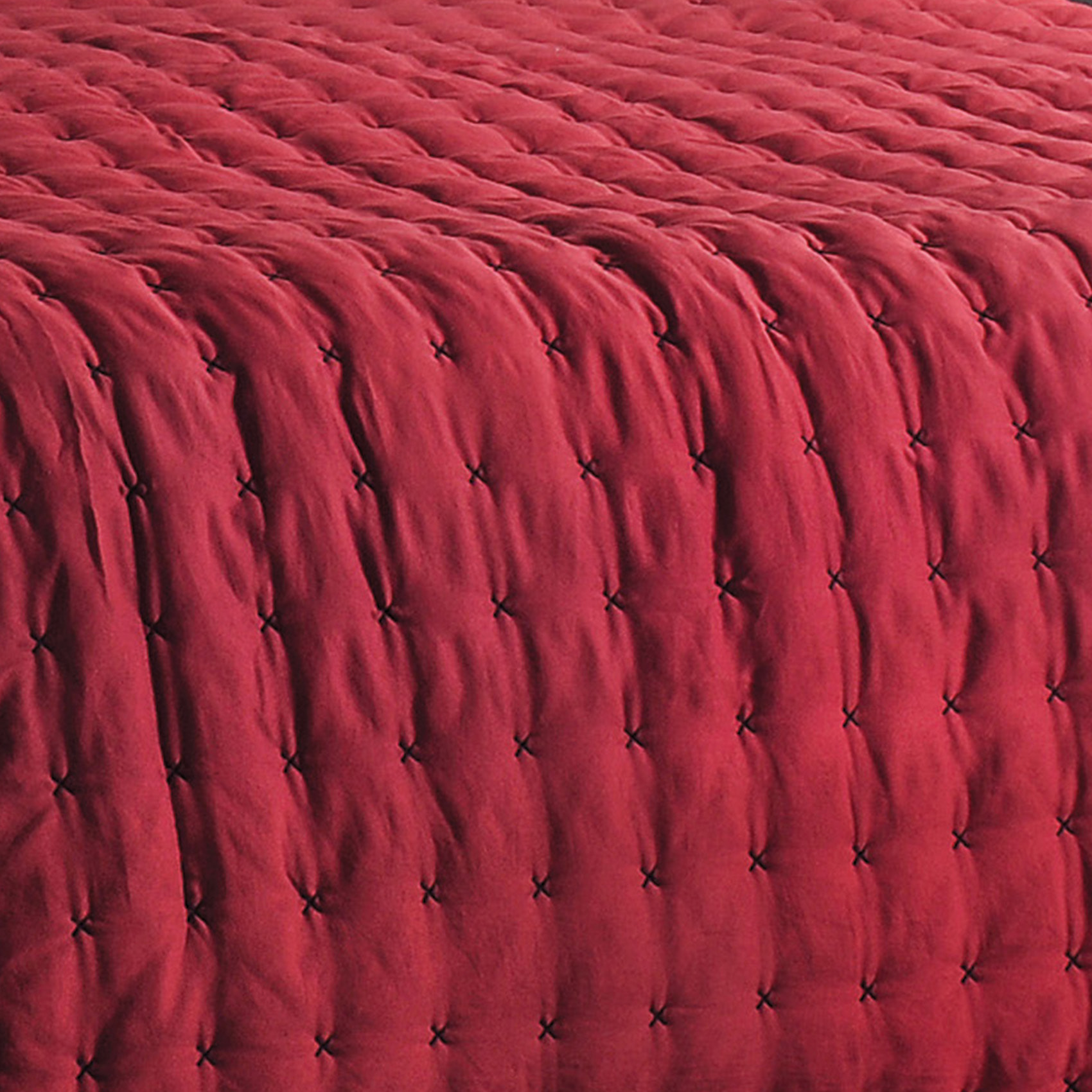 Jeté de lit matelassé et uni - Rouge