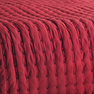 Jeté de lit matelassé et uni - Rouge