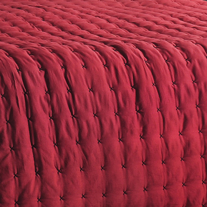 Jeté de lit matelassé et uni - Rouge