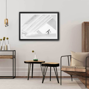 Affiche design Freestyle art Affiche + cadre en bois - Noir