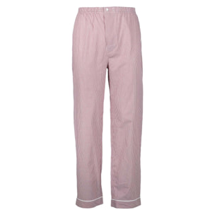 PANTALONE GRINO cotone riga rossa e bianca