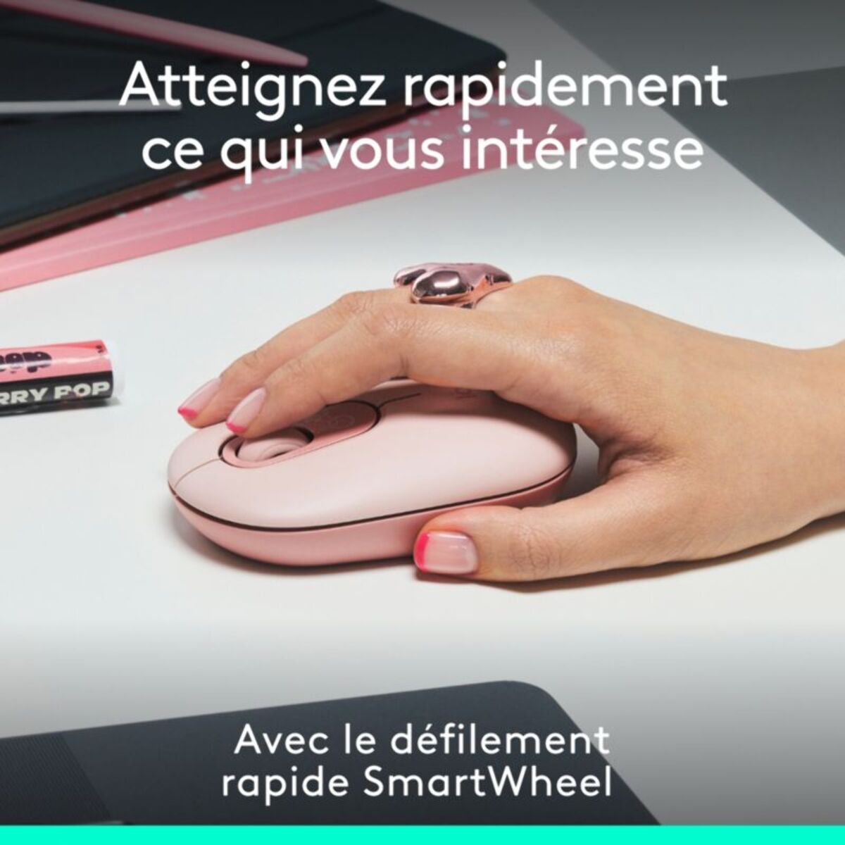 Souris sans fil LOGITECH POP Mouse Rose