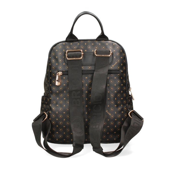 Zaino Donna Briciole Firenze In Ecopelle Nero - Made In Italy Casual E Particolare