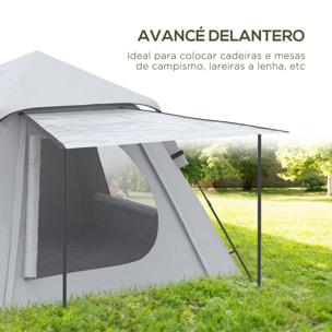 Tienda de Campaña Pop up para 2-3 Personas Tienda Camping Instantánea Impermeable PU2000 mm Protección UV50+ con Bolsa de Trasporte 210x210x150 cm Plata