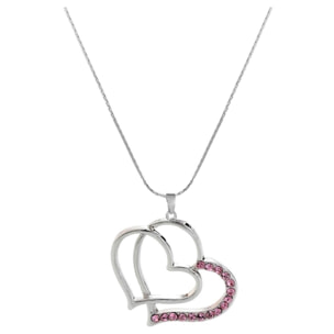 Collar Double Heart adornado con cristales de Swarovski