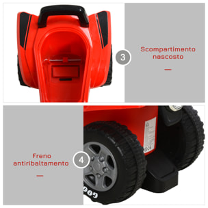 HOMCOM Quad Giocattolo per Bambini 18-36 Mesi con Licenza GOODYEAR con Luci e Suoni Realistici - Rosso e Nero