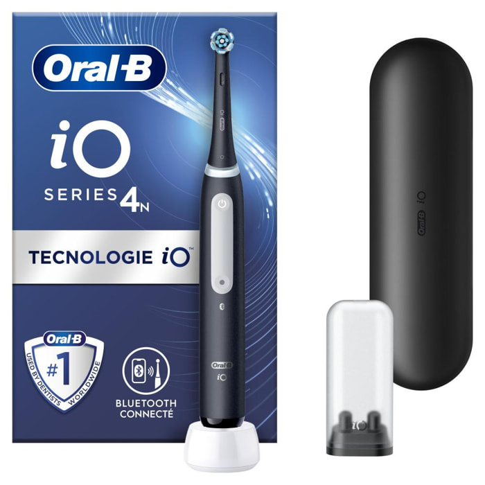 Oral-B iO 4N - Avec Etui de Voyage - Noire - Brosse À Dents Électrique connectée