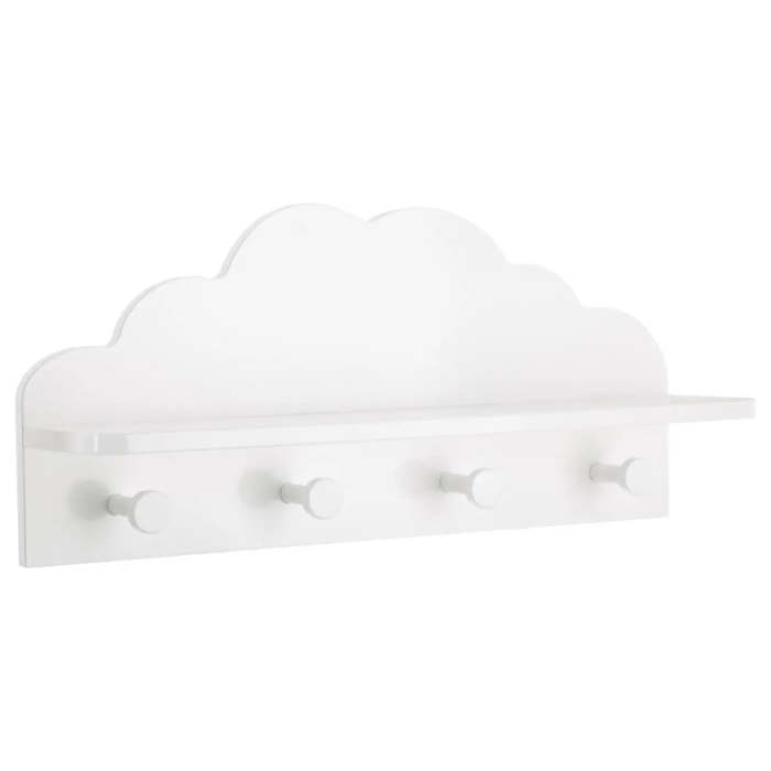 Patère enfant "Nuage" blanc 4 crochets