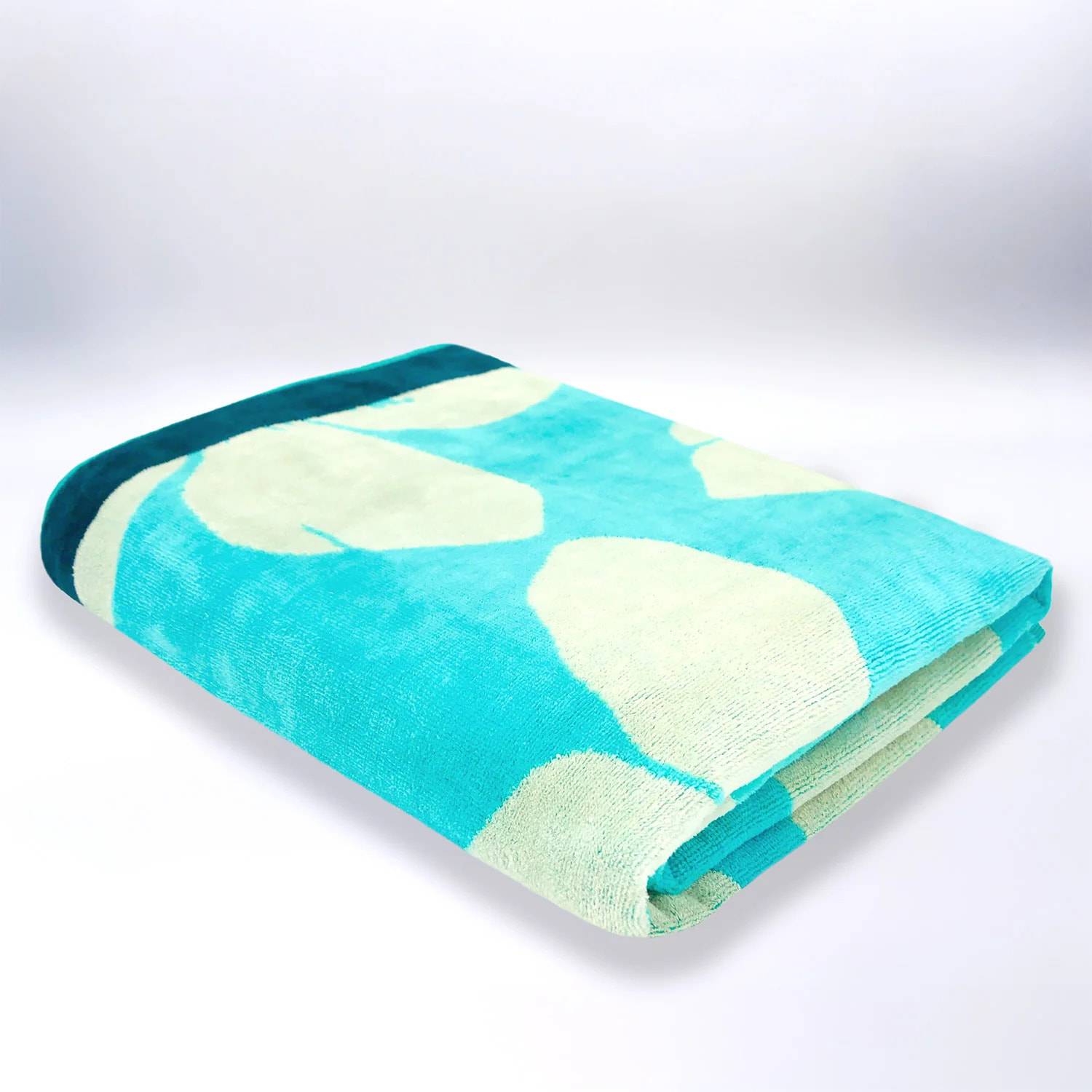 Serviette de plage XL éponge velours Jacquard Bleu 140x180 400g/m² - Freestyle