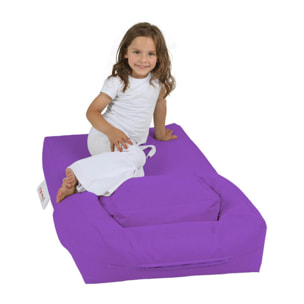 Sillón + puf para niños para exteriores morado