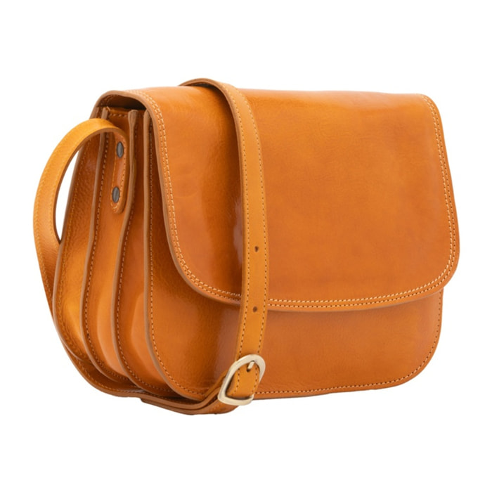 Borsa a tracolla da donna - Modello False - Vera pelle - 27.0 x 20.0 x 12.0 cm