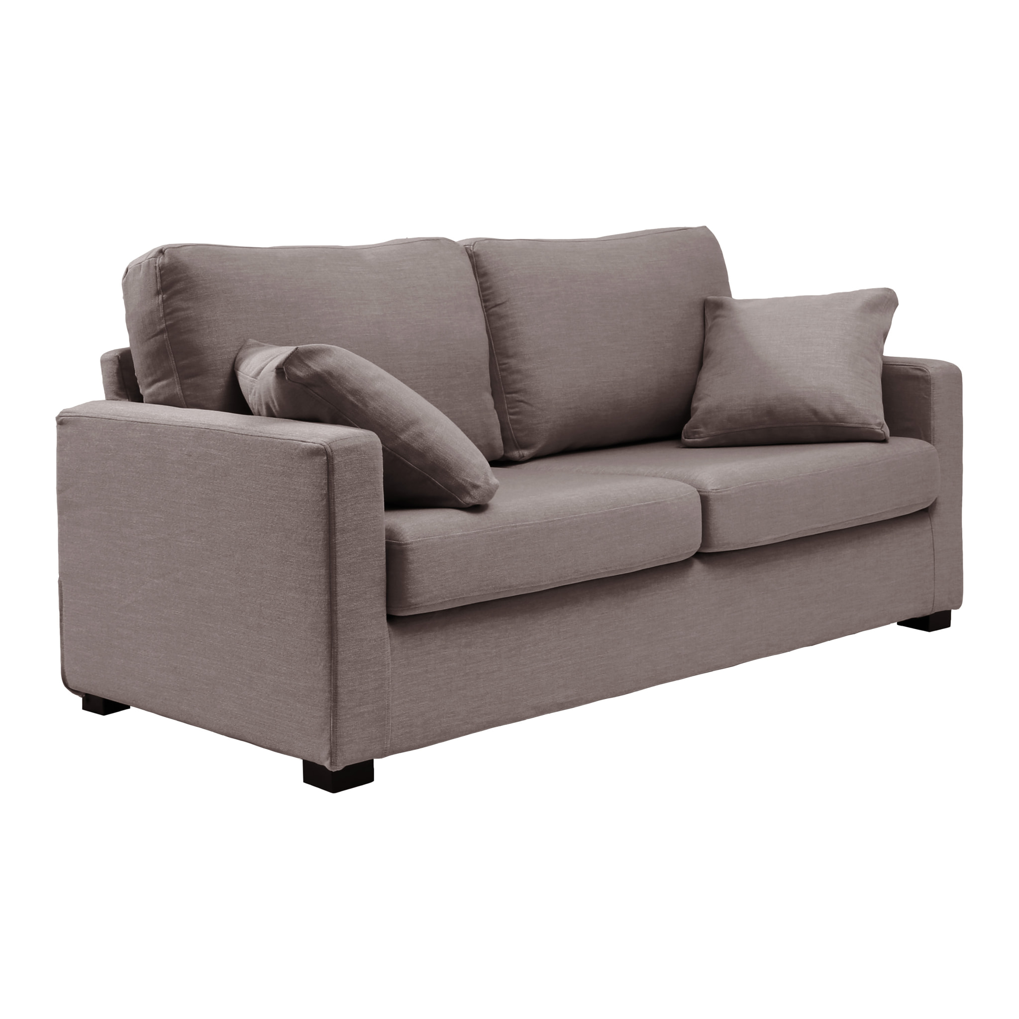 Canapé 3 pl LYS 175 cm fixe tissu Tradition Taupe - 100% déhoussable - Fabriqué en France