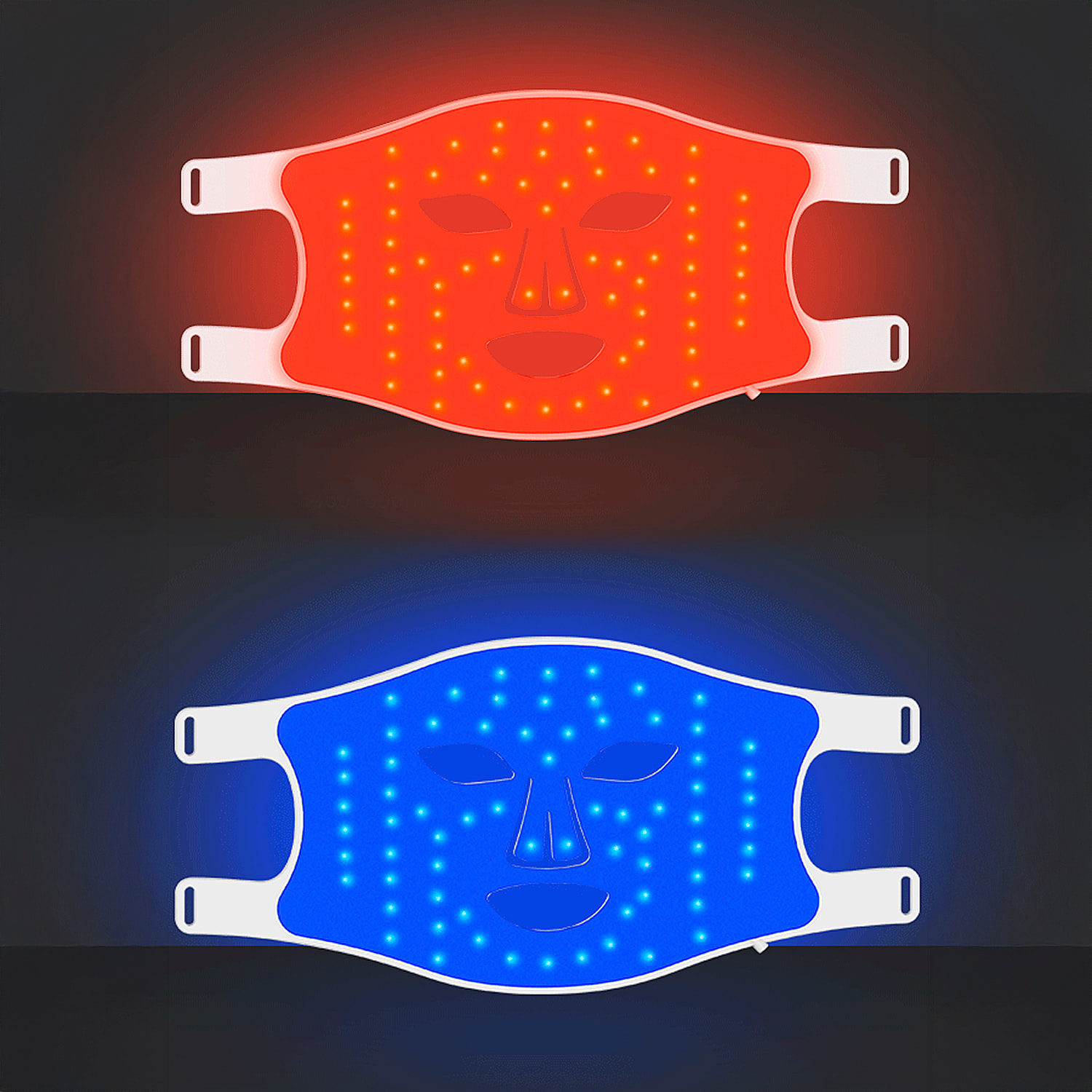 Maschera facciale per trattamento con luce LED con 4 colori.