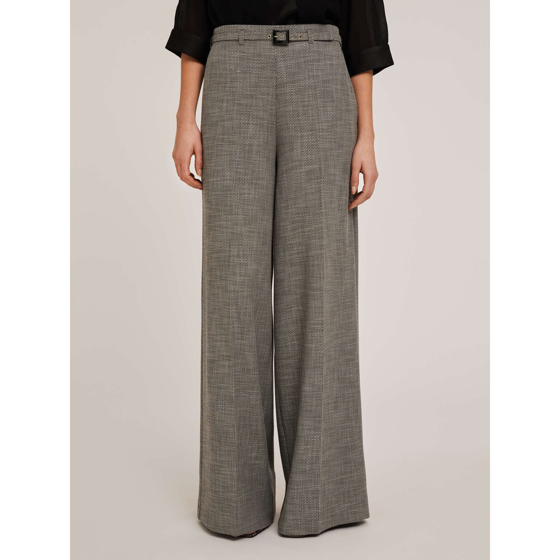 Motivi - Pantaloni palazzo con cinturino - Grigio