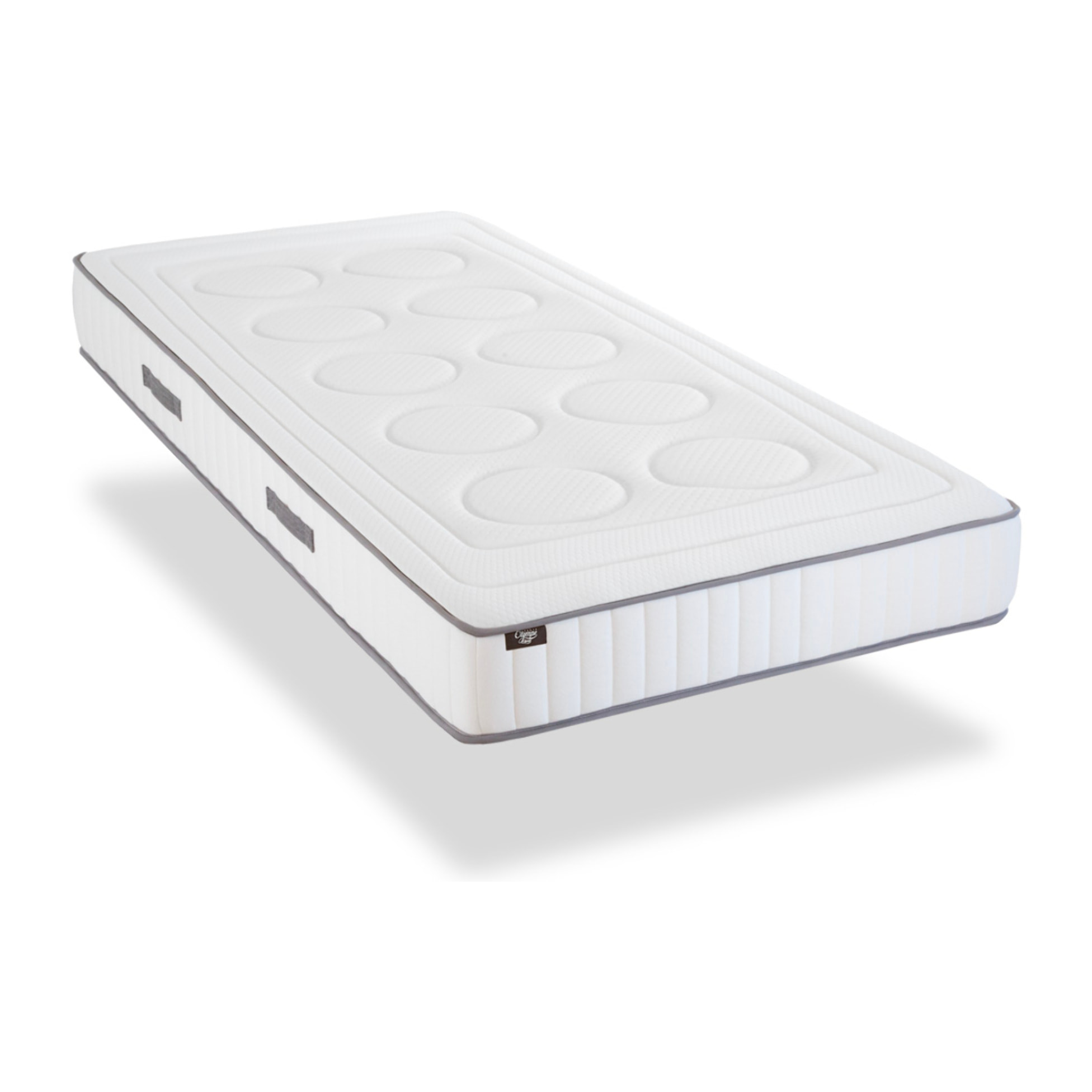 Ensemble Matelas Cristal & Sommier Kit15, 18 cm, Mémoire de Forme, Technologie Tri-Lattes, Soutien Ferme