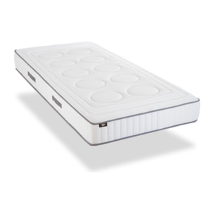 Ensemble Matelas Cristal & Sommier Kit15, 18 cm, Mémoire de Forme, Technologie Tri-Lattes, Soutien Ferme