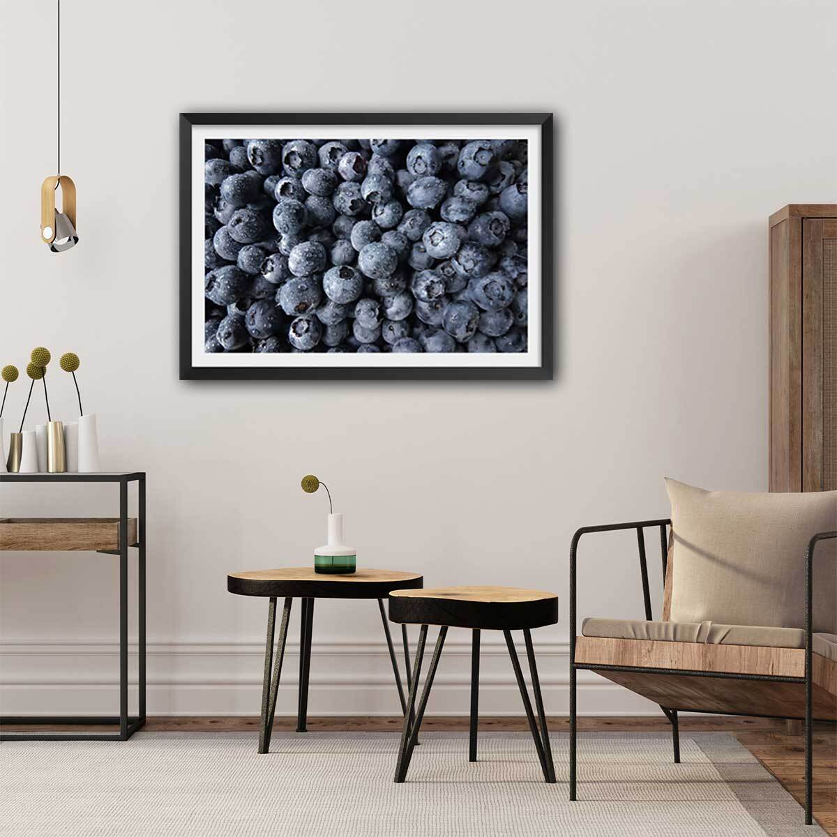 Affiche cuisine cure de cassis Affiche sous cadre noir