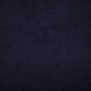 Fauteuil "Celeste" - bleu - velours côtelé - pieds métal imitation chêne