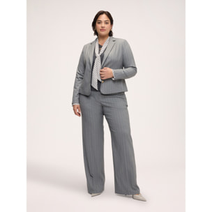Fiorella Rubino - Pantaloni Wide Leg gessati - Grigio