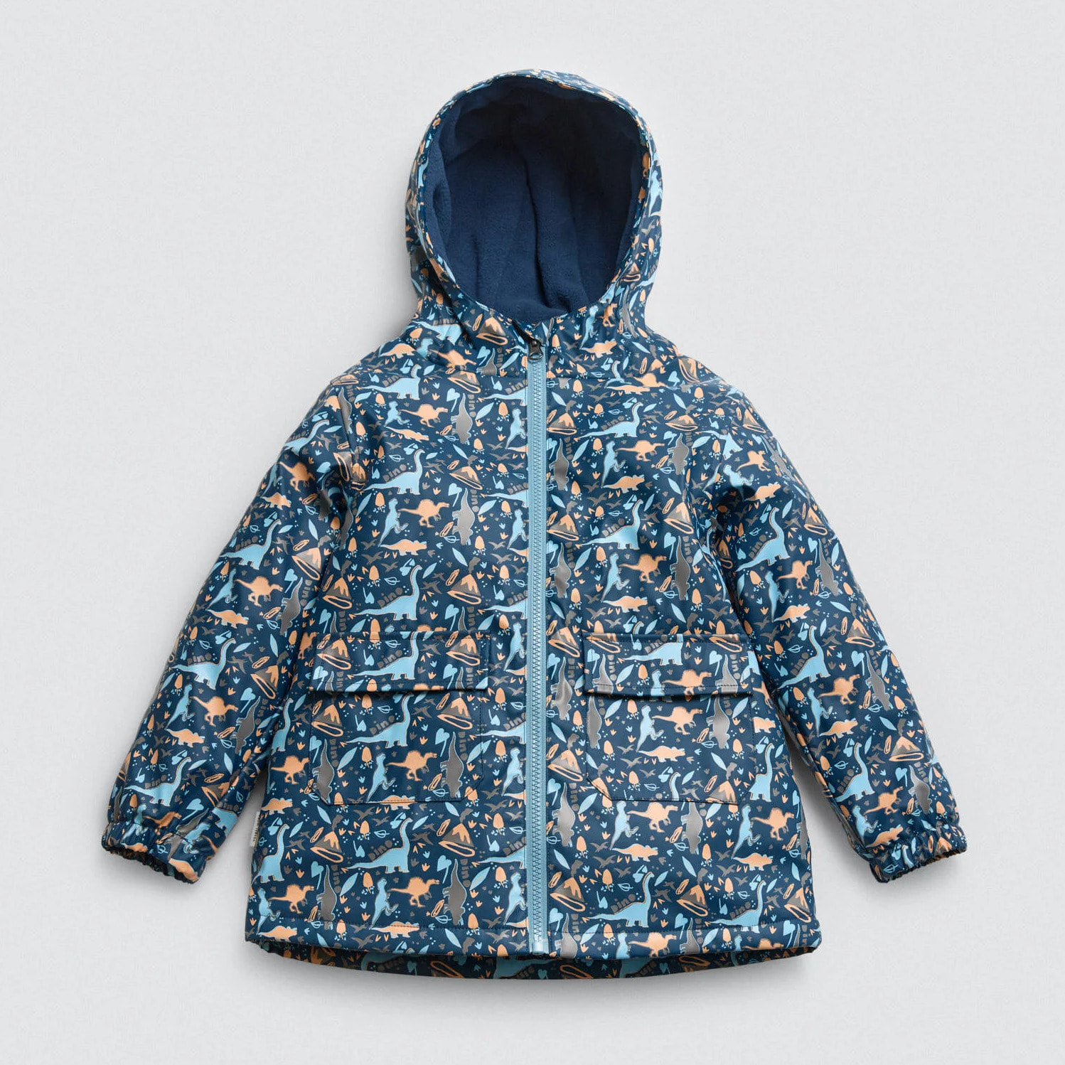 Impermeabile interno in peluche per bambini con stampa di dinosauri