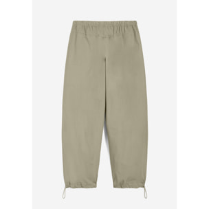 Pantaloni parachute pants in popeline con coulisse sul fondo