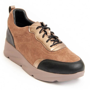 Sneaker De Plataforma - Marron - Altura: 4 Cm