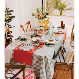 Coussin Della pasta 50x10cm rayures jaune