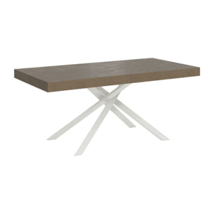 Mesa extensible 90x180/284 cm Karida gris paloma patas blanca