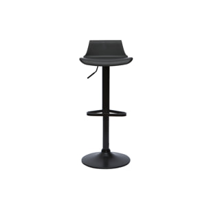 Tabourets de bar design réglables noirs 360° (lot de 2) KRONOS