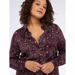 Fiorella Rubino - Camisa estampado bandana en muselina - Burgundy