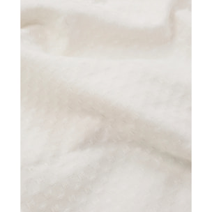Plaid gaufré 100% coton Blanc chimique 130x170 cm