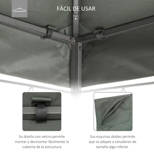 Outsunny Techo de Repuesto 4x3 m para Cenador Jardín Exterior 2 Niveles Gris