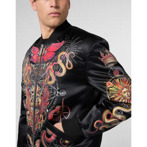 PHILIPP PLEIN Printed Nylon Bomber Tattoo