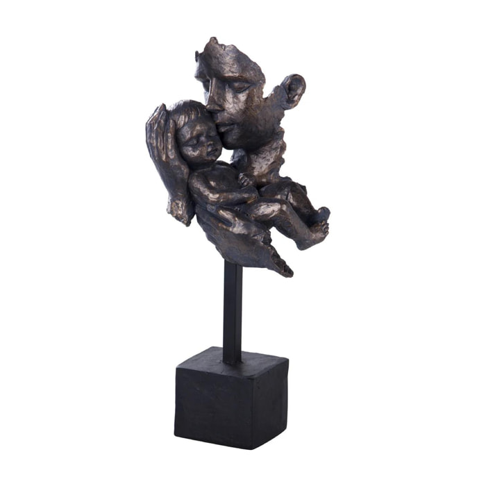 Busto Madre Con Niño Resina 21x14x45 Cm