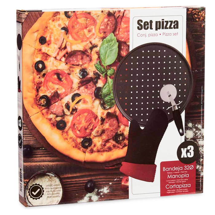 Set pizza molde manopla y cortapizza colección kinvara