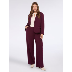 Fiorella Rubino - Pantaloni wide leg in tessuto stretch - Bordeaux