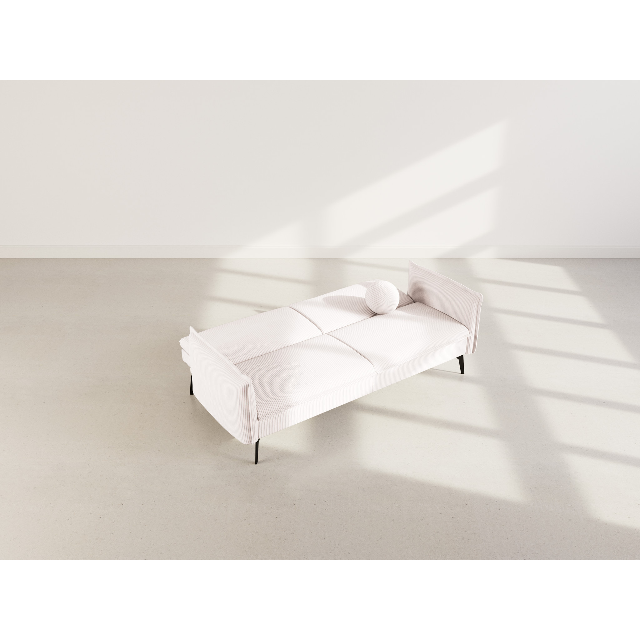 Lexie - Canapé convertible clic-clac 2 places en velours côtelé - Beige