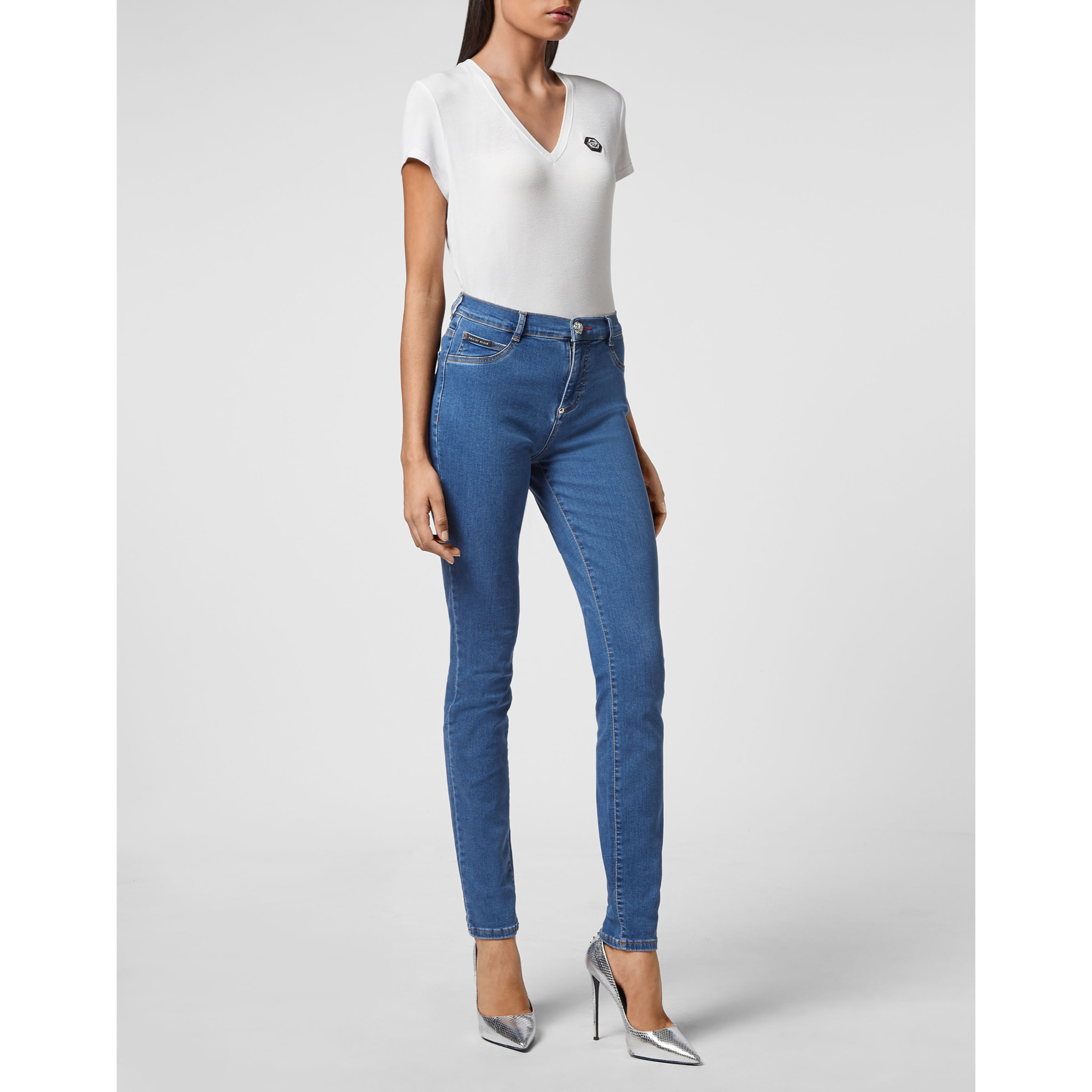 PHILIPP PLEIN Jegging a vita alta