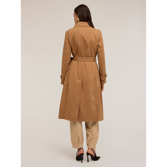 Motivi - Trinchera de cuello alto en tejido técnico - Marrón