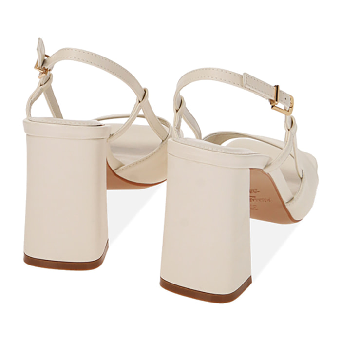 Sandali panna, tacco 9 cm