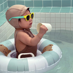 DAM Flotador infantil redondo con asas, 60 cm. 60x60x20 Cm. Color: Blanco