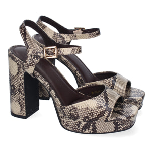 Sandalia de Tacon Alto para Mujer, Comodo, Estampado Animal Print