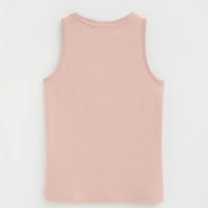 Camiseta sin mangas rosa palo de corte slim con bordado Rigby Go