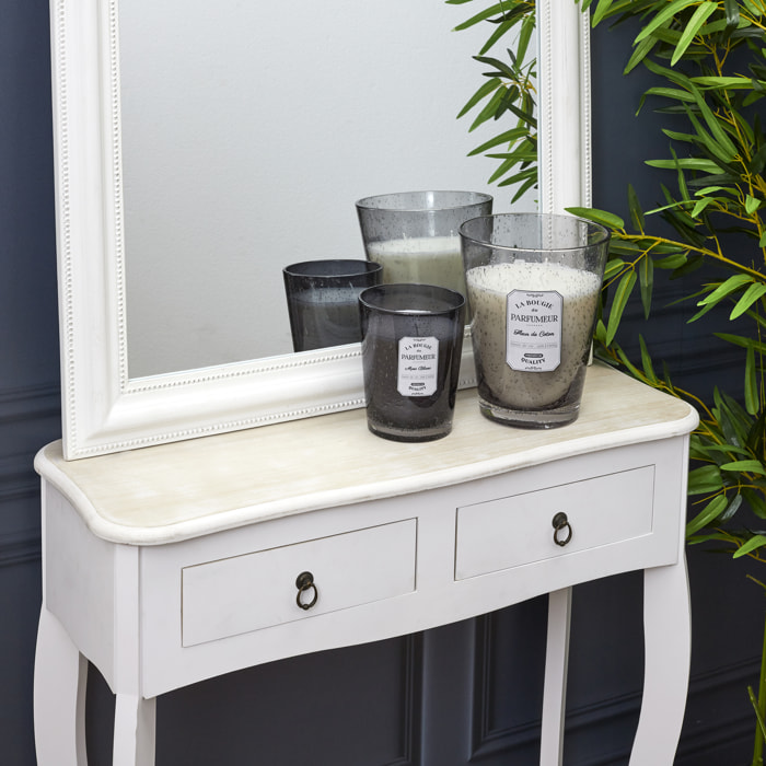 Bougie Parfumee Verre Bulle Gris Clair H23cm