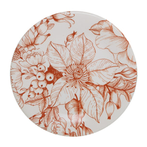 Set 6 piatti da frutta Jacquard in ceramica sottosmalto