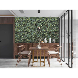 Papier peint mur végétal feuillage vert luxuriant nature tropicale