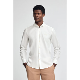 Camicia bianca slim fit, con collo italiano e logo Polo Club