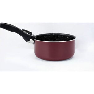 Batterie de cuisine revêtement pierre avec manche amovible 17 pièces bordeaux Herzberg  HG8055-BR