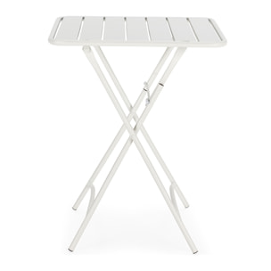 Mesa de Jardín Plegable Perla de Metal en Blanco